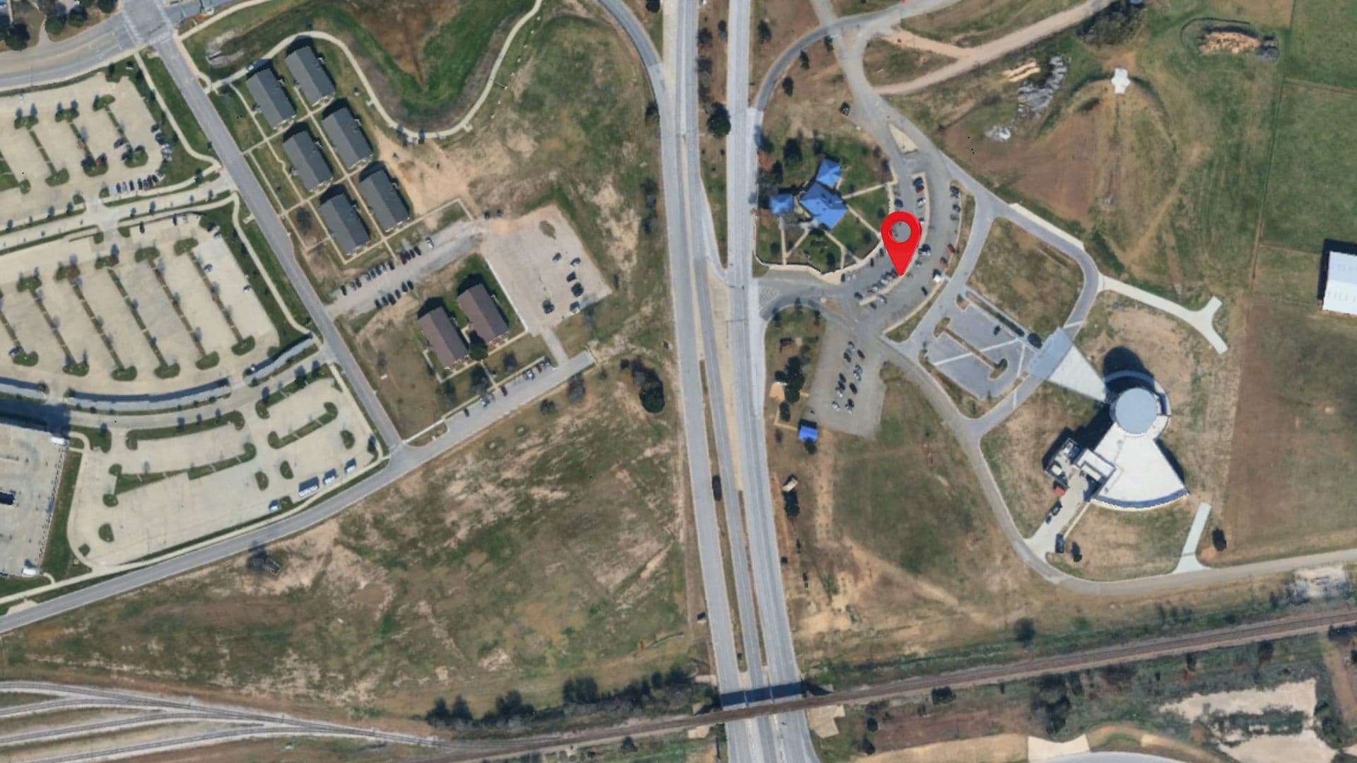 Fort Hood Visitor Center strip map with pin drop